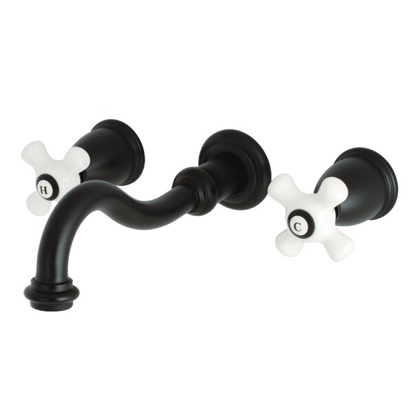 Roman Tub Faucet, Matte Black, Wall Mount